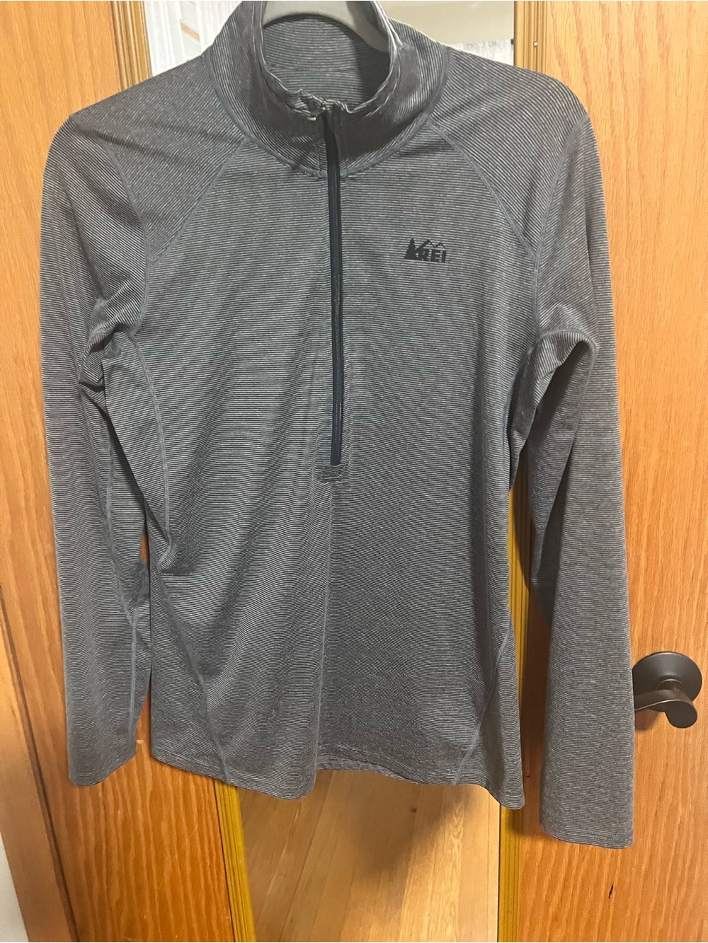 REI Heather Charcoal Quarter-Zip Performance Top